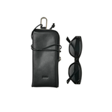 Leather Zip Glasses Pouch with Lanyard