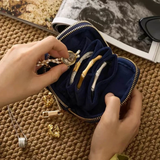 Velvet 2-Tier Jewellery Travel Organizer Bag